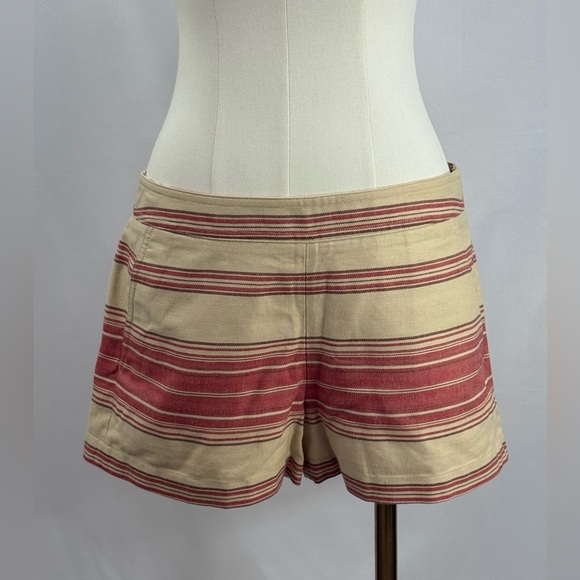 BCBG MaxAzria Renee Shorts Size Small Red and Cream Striped - Picture 5 of 7